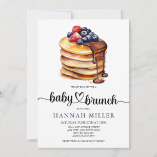 Pancake   Cute Baby Shower Invitations