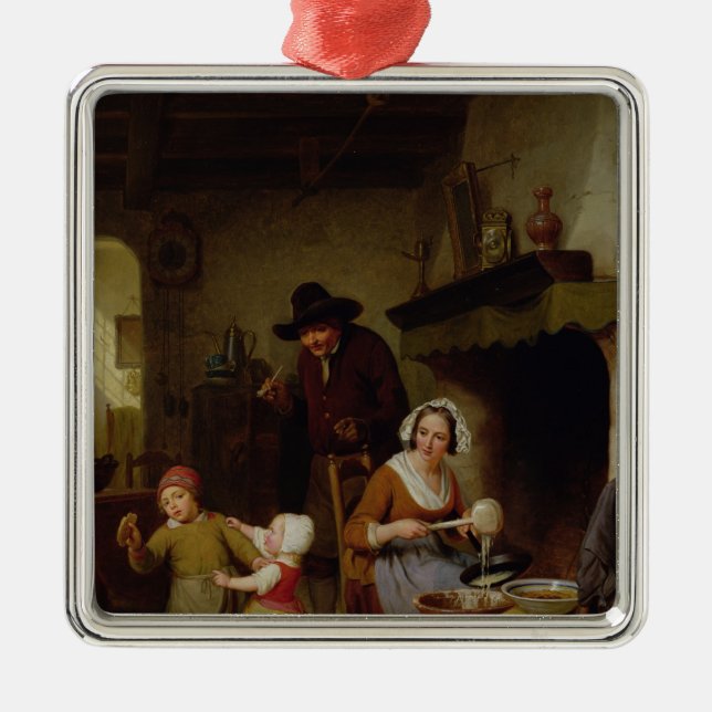 Pancake Day, 1845 Metal Tree Decoration (Front)