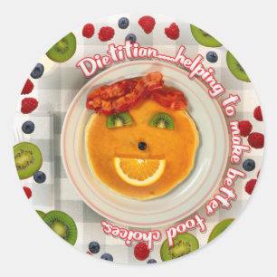 PANCAKE FACE DIETITIAN CLASSIC ROUND STICKER