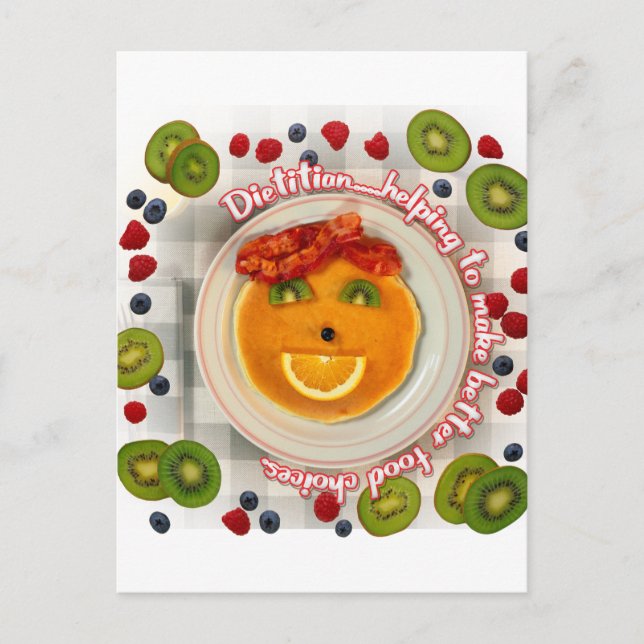 PANCAKE FACE DIETITIAN POSTCARD (Front)