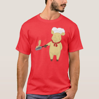 Pancake Flipping Pig Chef T-Shirt
