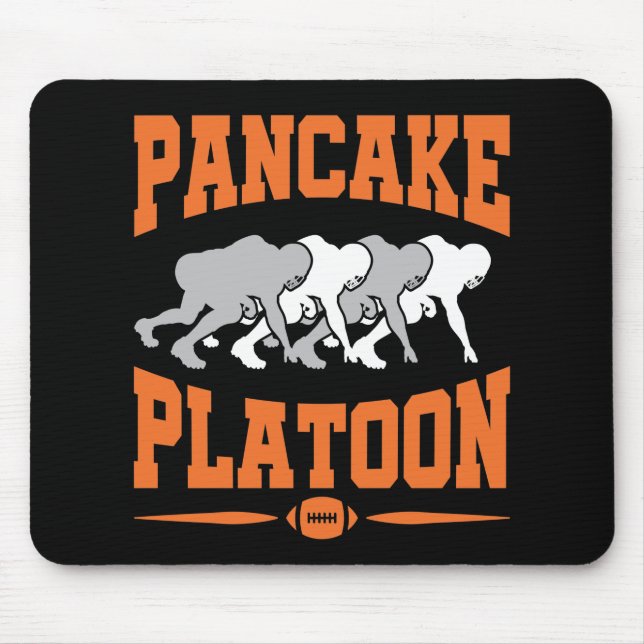 Pancake Platoon Football Offensive Line Lineman Mouse Mat (Front)