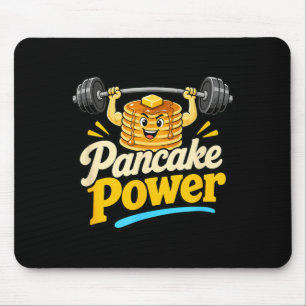 Pancake Power Funny Bodybuilding Pancakes Dumbbell Mouse Mat