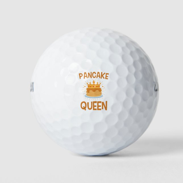 Pancake Queen Women Saturday Morning Pancakes Golf Balls (Front)