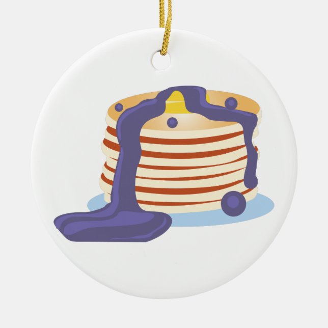 Pancake Stack Ceramic Tree Decoration (Front)