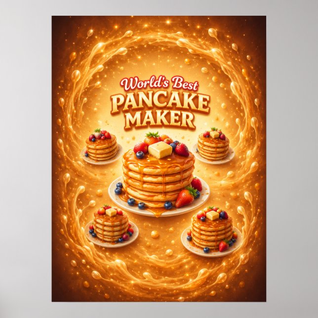Pancake Stack Syrup Glow Vibe Poster (Front)