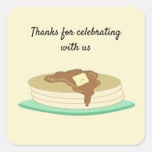 Pancake Stack Thanks For Celebrating Square Sticker