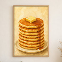 Pancake Stack Watercolour Cottagecore Art Poster