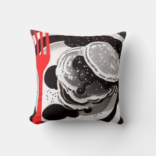 Pancakes and Fork Throw Pillow