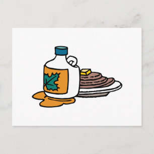 pancakes and maple syrup postcard