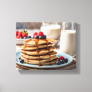 Pancakes and Milk Canvas Print
