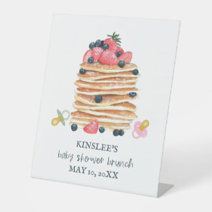 Pancakes and Pacifiers Baby Shower Brunch Welcome Pedestal Sign