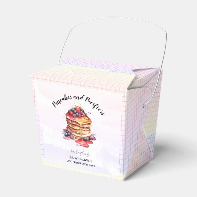 Pancakes and Pacifiers Brunch Baby Shower Favour Box (Front Side)