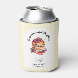 Pancakes and Pacifiers Gingham Plaid Baby Shower Can Cooler