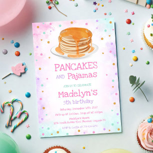 Pancakes and Pajamas Birthday Party Invitation