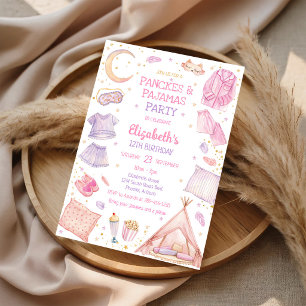 Pancakes and Pajamas Birthday Party Invitation