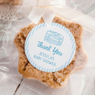 Pancakes and Pajamas Breakfast Boy Baby Shower Classic Round Sticker