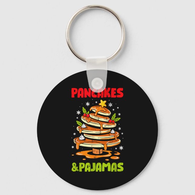 Pancakes And Pajamas Christmas Pancake Men Women K Key Ring (Front)