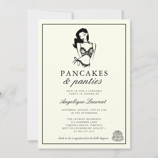Pancakes and Panties Lingerie Bridal Shower  Invitation (Front)