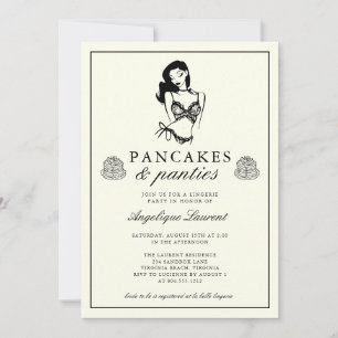 Pancakes and Panties Lingerie Bridal Shower  Invitation