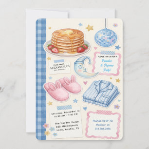 Pancakes and Pyjamas Birthday Invitation