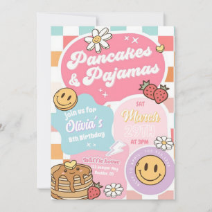 Pancakes and Pyjamas Birthday Party Invitation 