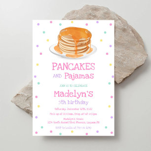 Pancakes and Pyjamas Birthday Party Invitation