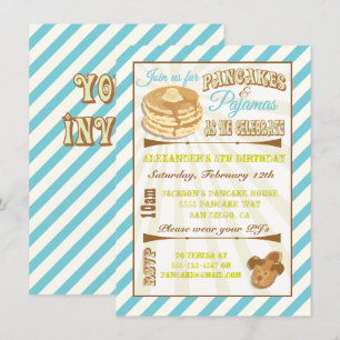 Pancakes and Pyjamas Birthday Party Invitations