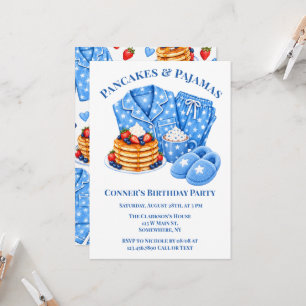 Pancakes and Pyjamas Boy’s Birthday Party Invitation
