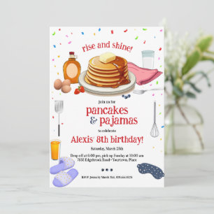 Pancakes and Pyjamas Breakfast Party Invitation