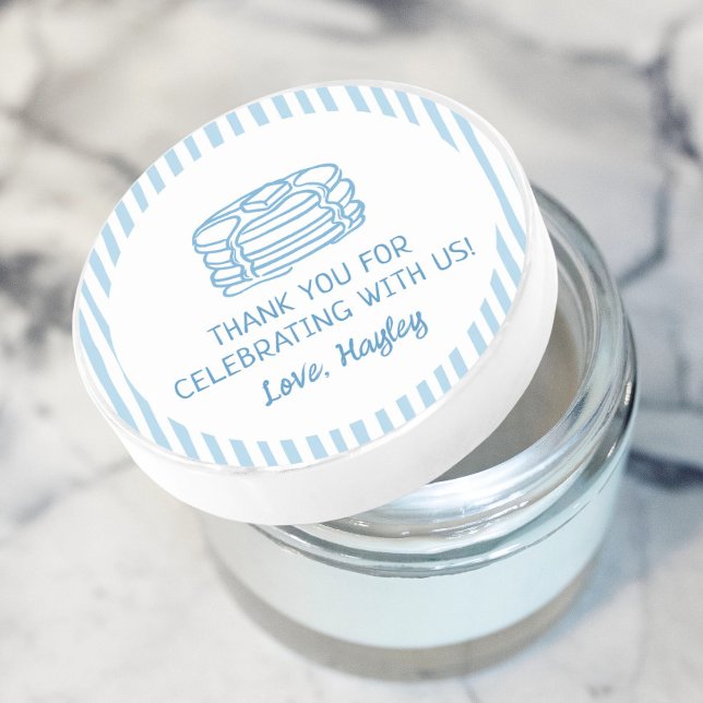 Pancakes and Pyjamas Breakfast Thank You Classic Round Sticker (Creator Uploaded)