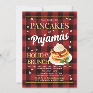 Pancakes and Pyjamas Christmas Party Invitation