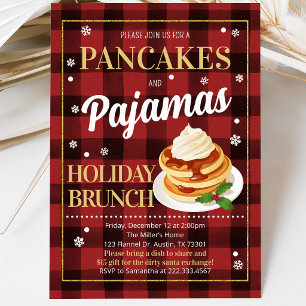 Pancakes and Pyjamas Christmas Party Invitation