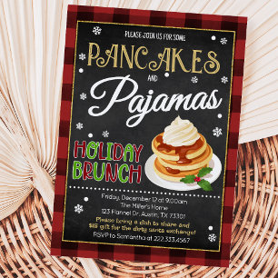 Pancakes and Pyjamas Christmas Party Invitation