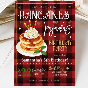 Pancakes and Pyjamas Christmas Party Invitation