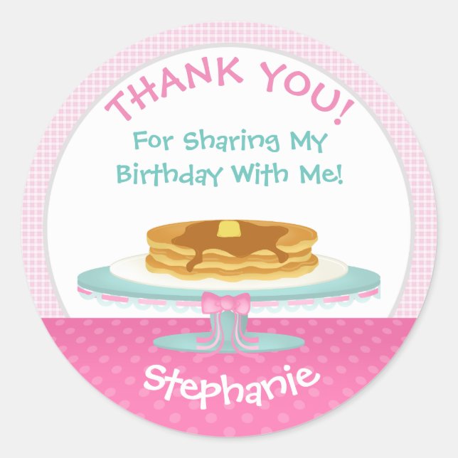 Pancakes and Pyjamas Classic Round Sticker (Front)