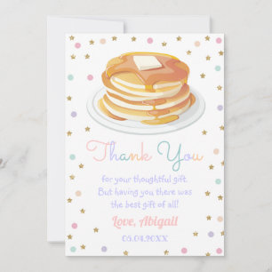 Pancakes and Pyjamas Glitter Dot Star Kid Birthday Thank You Card