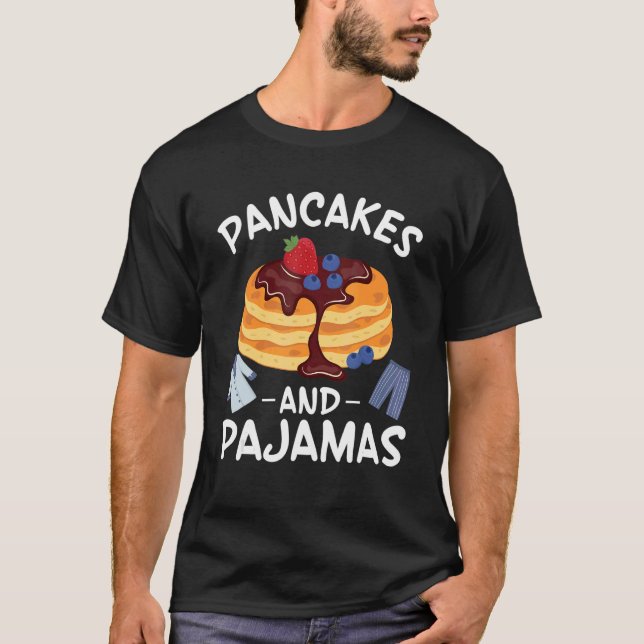 Pancakes And Pyjamas Strawberry Syrup Blueberry Pa T-Shirt (Front)
