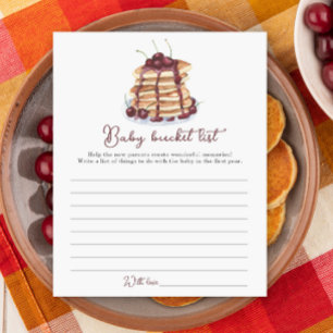 Pancakes baby shower Baby bucket list