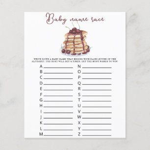 Pancakes baby shower Baby name race game