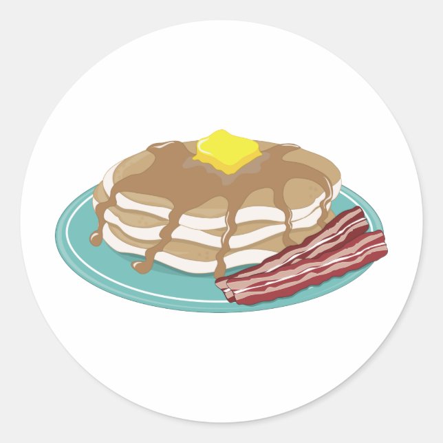 Pancakes Bacon Classic Round Sticker (Front)