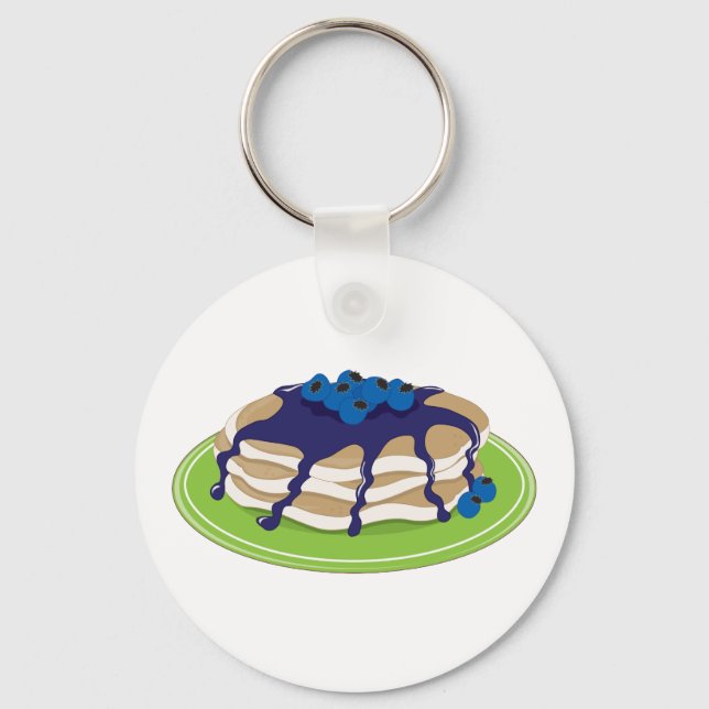 Pancakes Blueberry Key Ring (Front)