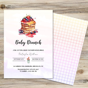 Pancakes Brunch Gender Neutral Baby Shower Invitation