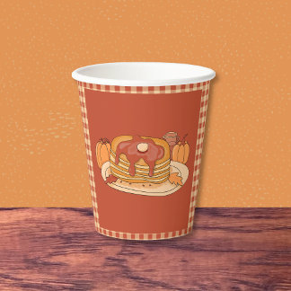 Pancakes - Fall Buffalo Plaid Pattern Paper cup