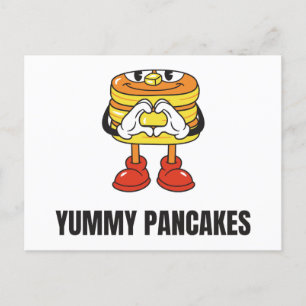 Pancakes Food Kawaii Face Invitation Postcard