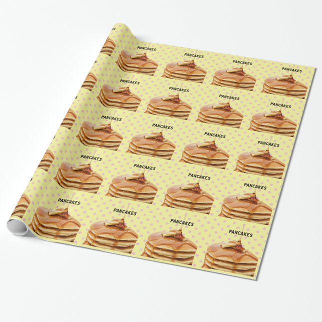 Pancakes Gift Wrapping Paper (Unrolled)