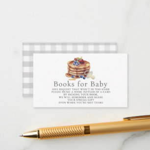 Pancakes & Pacifiers Grey Gingham Book Request Enclosure Card