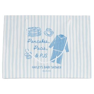 Pancakes, Pacis & PJs Boy Baby Shower Large Gift Bag