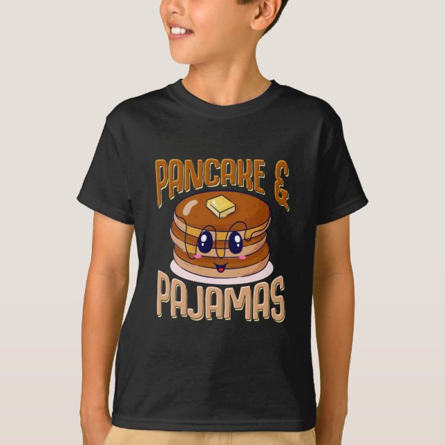 Pancakes Pajamas Cute Kawaii Slumber Party T-Shirt (Front)