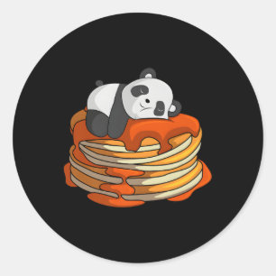 Pancakes Panda On Waffle Breakfast Flapjack Hotcak Classic Round Sticker